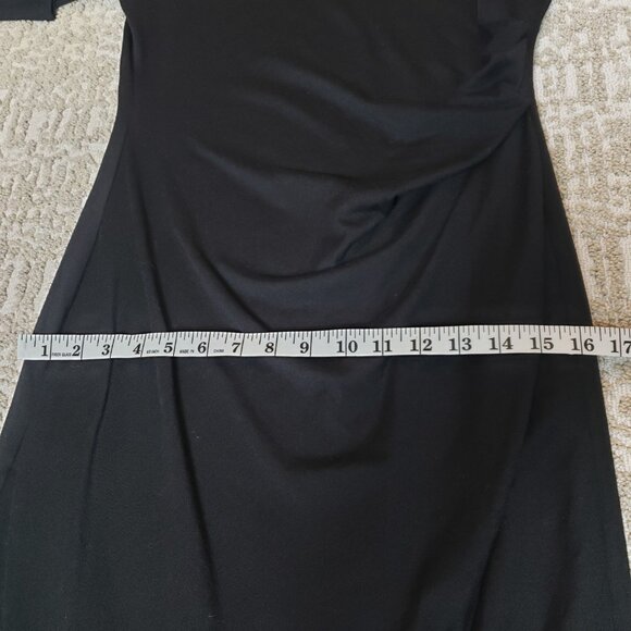 Banana Republic Soft Lux Shirred Side Sheath Midi Dress Black Ladies Size Med - Picture 9 of 13